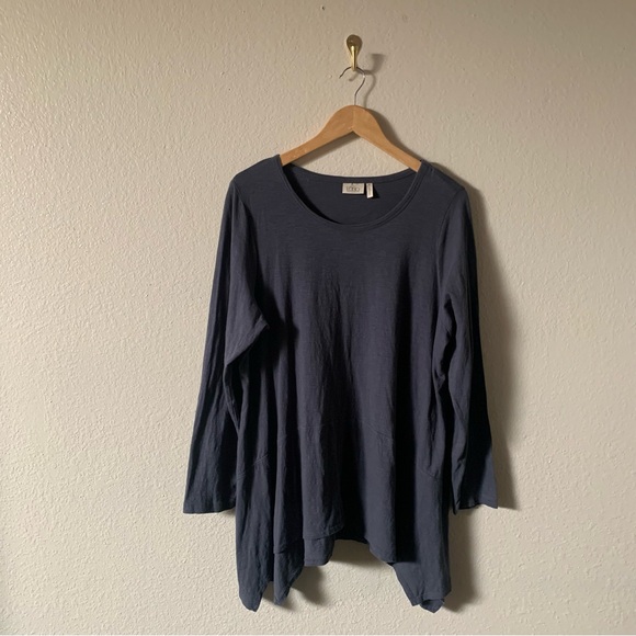 🥀FLASH SALE LOGO Lori Goldstein Blue Tunic Top - Picture 6 of 7